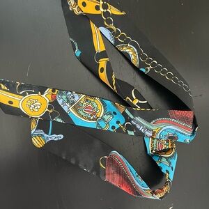 Colorful Patterned Silk Scarf (Bag Scarf)